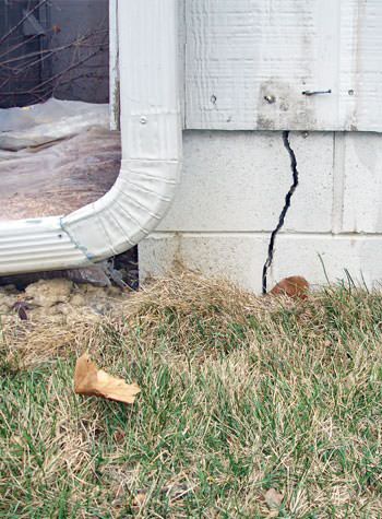 foundation wall cracks due to street creep in Newfane
