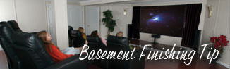 A waterproofed basement that has been finished into a family room in Collins