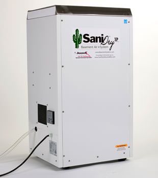 A Energy Efficient basement dehumidifier installed in a finished basement in Clarence