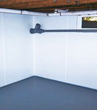 Plastic basement wall panels installed in a East Aurora, New York home