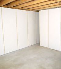 Unfinished basement insulated wall covering in East Aurora, New York