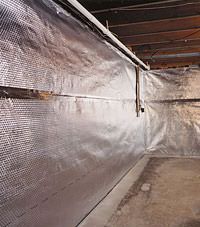 Radiant heat barrier and vapor barrier for finished basement walls in East Aurora, New York