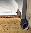 Grand Island installation of SilverGlo™ insulation with our crawl space pipe, drainage matting, floor insulation, and crawl space moisture barrier.