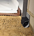 A crawl space encapsulation and insulation system, complete with drainage matting for flooded crawl spaces in Lancaster