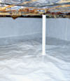 A sealed crawl space in Hamburg with a vapor barrier