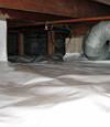 A Hamburg crawl space moisture system with a low ceiling