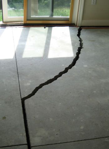 severely cracked foundation slab floor in Collins