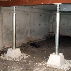 Installed crawl space jack post system in Attica