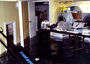 A laundry room flood in East Amherst, with several feet of water flooded in.