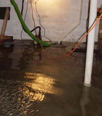 Several feet of floodwaters in a Gowanda basement